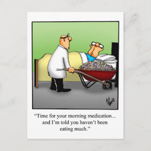 Carte Postale Funny Get Well Postcard "Morning Medication"