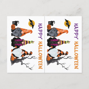 Carte Postale Funny Gnomes School Party Halloween Card