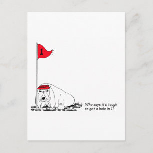 Carte postale Funny Golfing Dog