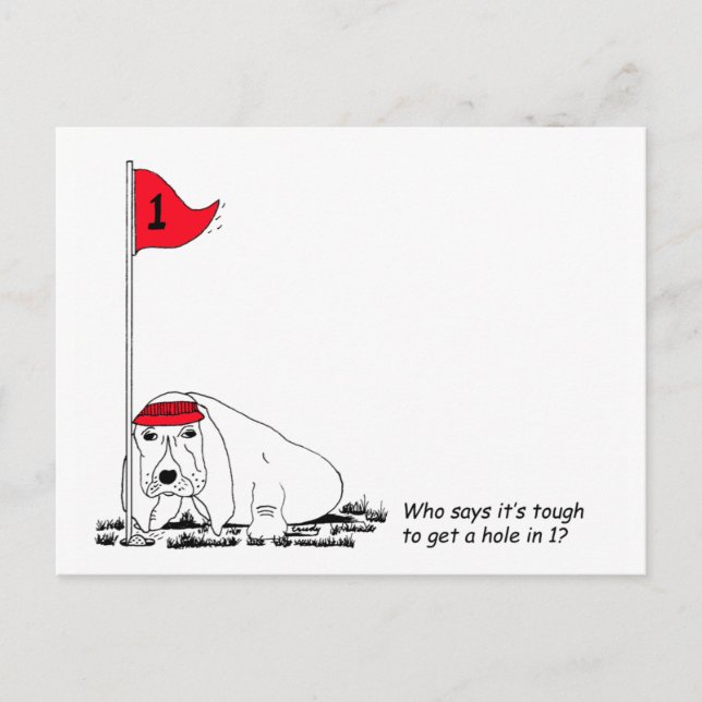 Carte postale Funny Golfing Dog (Devant)