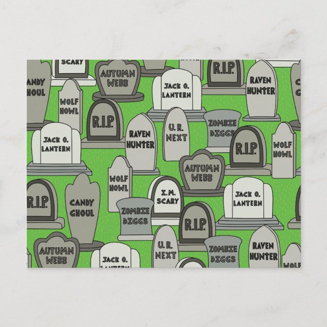 Carte Postale Funny Halloween Gravestones (Devant)