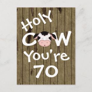 Carte Postale Funny Holy Cow Vous avez 70 ans Humoristique Anniv