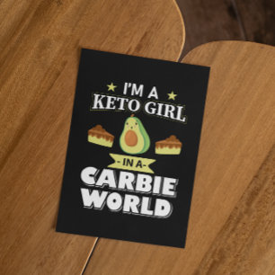 Carte Postale Funny Keto Girl Cute Ketogo Diet Avocado