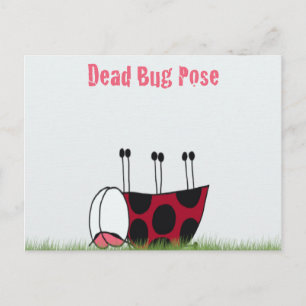 Carte Postale Funny Ladybug Dead Bug Yoga Pose