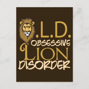 Carte Postale Funny Lion Gold sur Brown