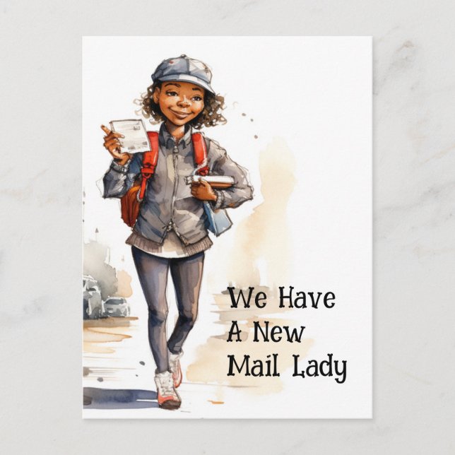 Carte Postale Funny Mail Lady Moving Faire-part (Devant)