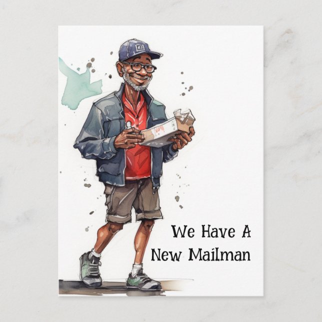 Carte Postale Funny Mailman Moving Faire-part (Devant)