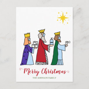 Carte Postale Funny Merry Christmas Three Kings Holiday