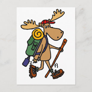 Carte Postale Funny Moose Hiker