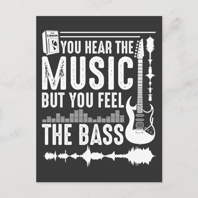 Carte Postale Funny Musicien Basse Guitare Lecteur Basse Guitari (Devant)