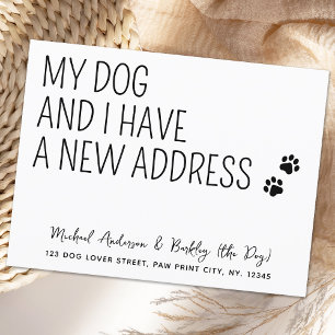 Carte Postale Funny My Dog and I New Address Modern Pet Moving