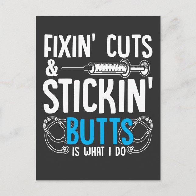 Carte Postale Funny Nurse Humour Médecin Assistant Plaisanteries (Devant)