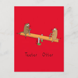 Carte Postale Funny Otter Teeter Kids