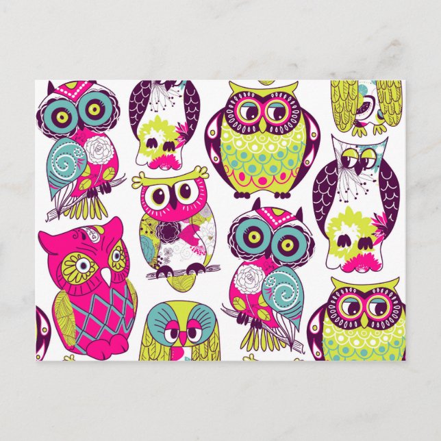 Carte Postale Funny owls (Devant)
