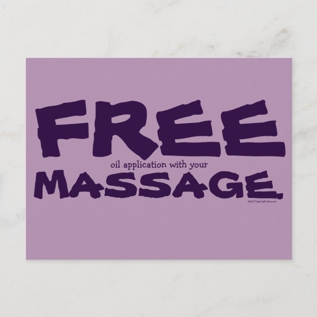 Carte Postale Funny PERSONNALISABLE Huile libre avec Massage Mar (Devant)