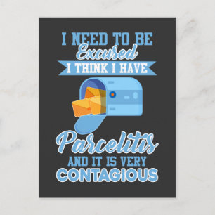 Carte Postale Funny Postal Worker Mailman Mail Carrier Parcelle