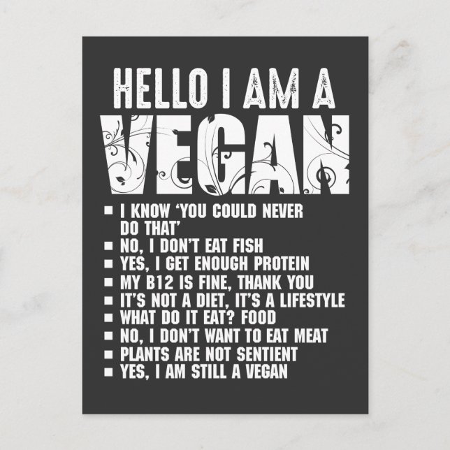 Carte Postale "Funny Pro Vegan Activisme Gym Athlete Veganism" (Devant)