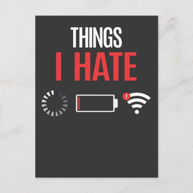 Carte Postale Funny Programmer Gamer Pas de batterie de connexio (Devant)