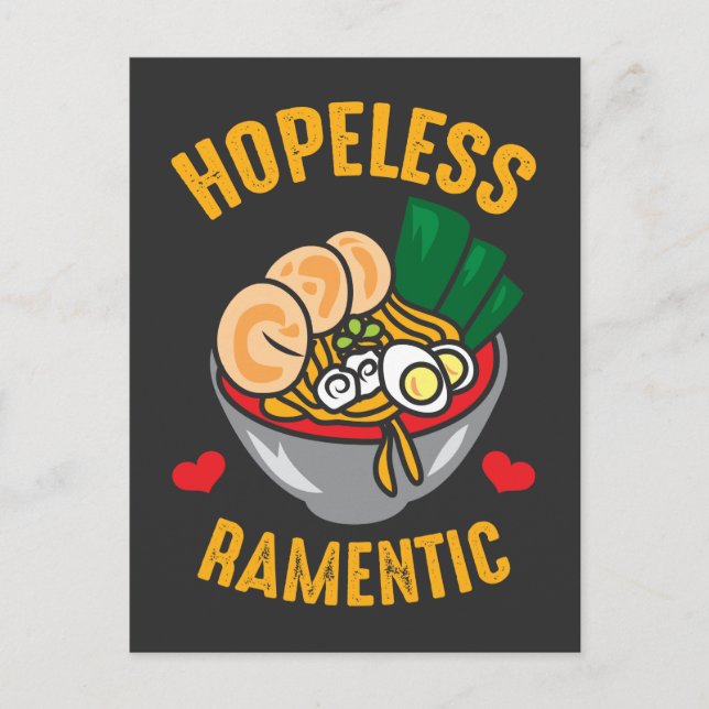 Carte Postale Funny Ramen nouilles Pun Romantique Amoureux (Devant)