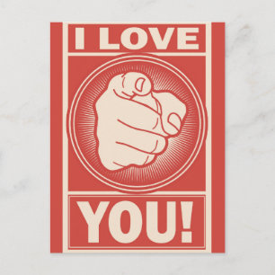 Carte Postale Funny Retro Valentines Jour Je Vous Aime