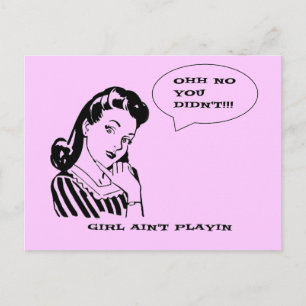 Carte Postale Funny Retro Vintage Non Vous N'Avez Pas Fille