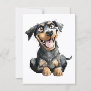 Carte Postale Funny Rottweiler