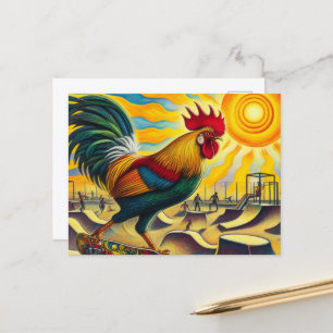 Carte Postale Funny Skateboard Rooster