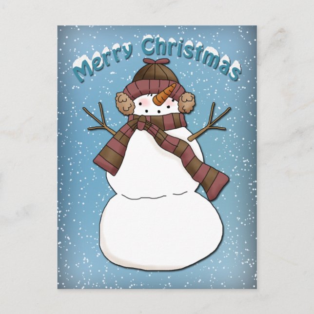 Carte Postale Funny Snowman (Devant)