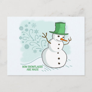 Carte Postale Funny Snowman Snowflakes
