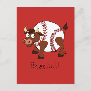 Carte Postale Funny Sports de baseball Enfants Caricature Animal