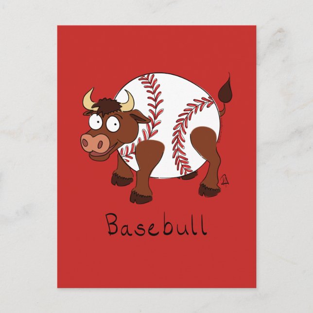 Carte Postale Funny Sports de baseball Enfants Caricature Animal (Devant)