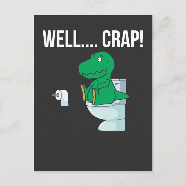 Carte Postale Funny Trex Armoiries Petit Humour Dinosaure (Devant)