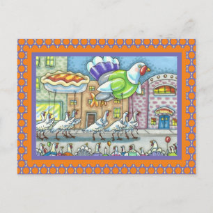 CARTE POSTALE FUNNY TURKEY DAY PARADE HELIUM BALLOONS