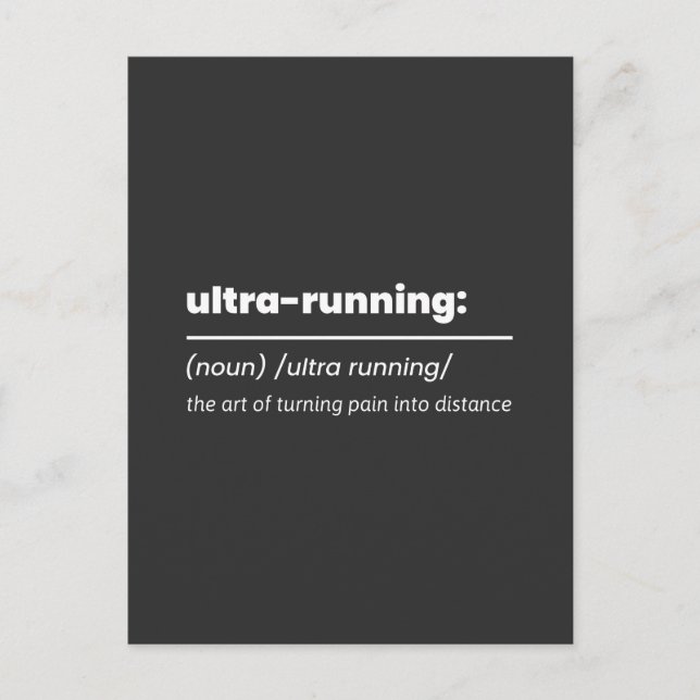 Carte Postale Funny ultra running definition  (Devant)