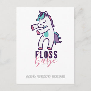 Carte Postale Funny Unicorn Floss Baby Cool Danser