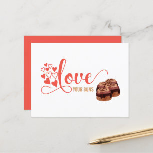 Carte Postale Funny Valentine's Day Love Your Buns Joke Card