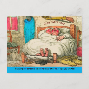 Carte Postale Funny Vieux gens dormir Pandemic Valentine alt cp