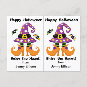 Carte Postale Funny Witch Feet School Party Halloween Card