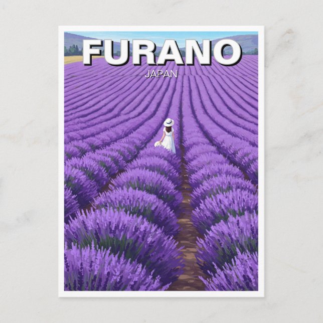 Carte Postale Furano Japon Lavender Fields Voyage (Devant)