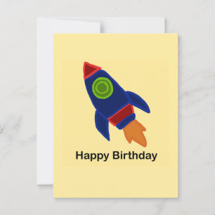Carte Postale 🚀 Fusée spatiale Joyeux Anniversaire 