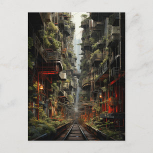 Carte Postale Fusion futuriste de Manhattan et Bangkok