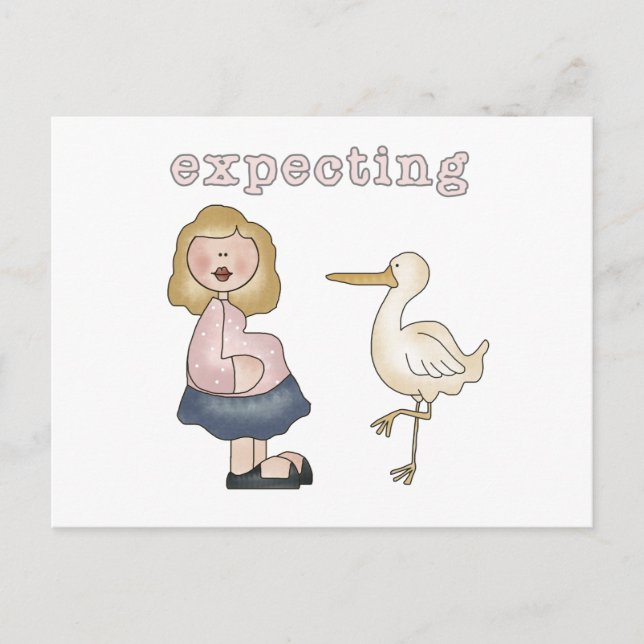 Carte Postale Futur Bébé - Tshirts et Cadeaux Cigogne (Devant)