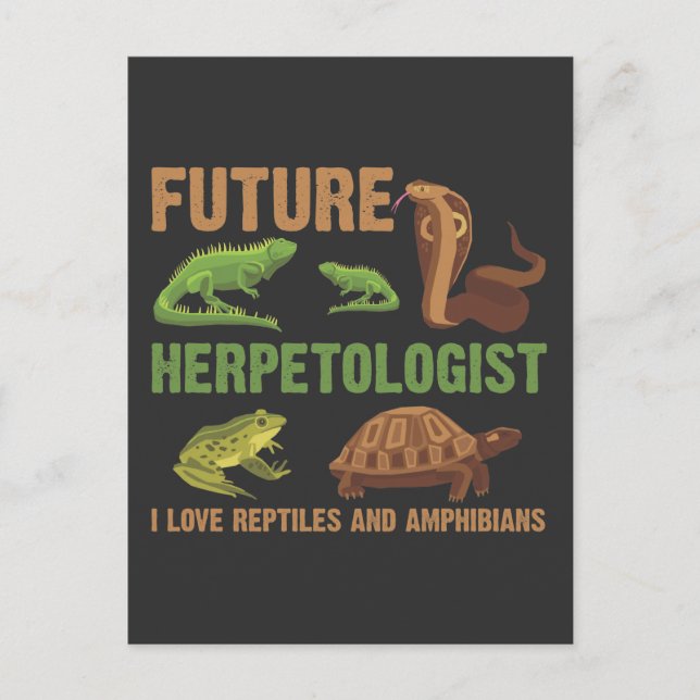 Carte Postale Futur Herpétologiste Reptile Amphibiens Fan Kid (Devant)