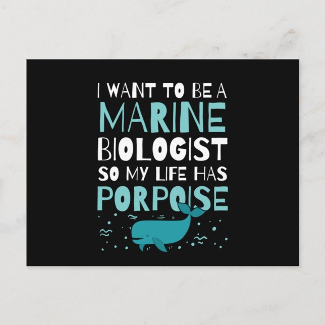 Carte Postale Future biologiste marin Ma vie a un but design (Devant)
