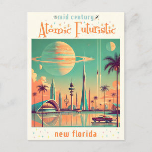 Carte Postale Futuriste atomique Nouvelle Floride