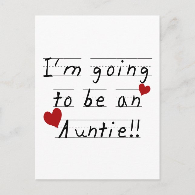 Carte Postale Futurs t-shirts et cadeaux imprimés pour tatie enf (Devant)