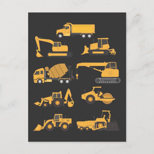 Carte Postale Futurs véhicules d'opérateur de pelleteuse de cons (Devant)
