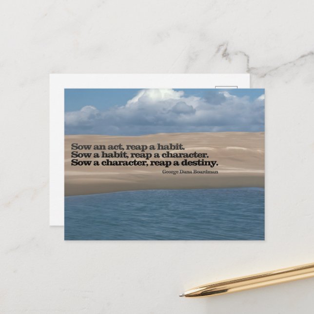 Carte Postale G. D. Boardman Citation inspirée "Sow an act" (Devant/Arrière en situation)