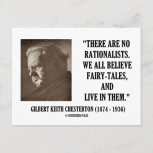 Carte Postale G.K. Chesterton Pas De Rationalistes Tous Croient 