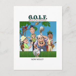 CARTE POSTALE G.O.L.F. LE PLUS GRAND DES FRUSTRATIONS DE LA VIE